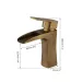 Antique Brass Bathroom Faucet Waterfall Spout Single Handle Mixer Deck Mount Tap - view 3