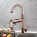 Kitchen Faucet Rose Gold Swivel&Pull Down Spout Deck Mount Brass Mixer Basin Tap - view 4