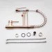 Kitchen Faucet Rose Gold Swivel&Pull Down Spout Deck Mount Brass Mixer Basin Tap - view 13