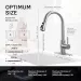 Kitchen Sink Faucet Brushed Nickel Single Handle Swivel Pull Down Sprayer Mixer - view 4