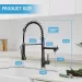 Kitchen Faucet Swivel Single Handle Sink Pull Down Sprayer Mixer Tap Deck Plate Matt Black - view 3