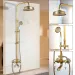 Antique Brass Shower Faucet Rain Round Head Hand Held Spray Wall Mount Mixer Tap - view 2