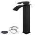 Matte Black Tall Bathroom Vessel Sink Faucet Single Handle Vanity Mixer W/Drain - view 2