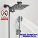 Black 8inch Rain Square Shower Head With Handheld Spray High Pressure Adjustable - view 4