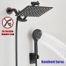 Black 8inch Rain Square Shower Head With Handheld Spray High Pressure Adjustable - view 6