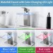 Brushed LED Waterfall Bathroom Sink Faucet Single Handle Glass Spout Mixer Tap - view 9