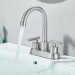 Brushed Nickel Bathroom Kitchen Sink Faucet 3Hole 4in Centerset Vanity Mixer - view 3