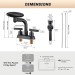 Black 4 Modes Bathroom Sink Faucet 3Hole 4in Centerset Vanity Mixer With Drain - view 8