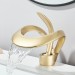 Brushed Gold Bathroom Sink Faucet Single Handle Waterfall Spout Vanity Mixer Tap - view 2
