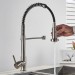 Kitchen Sink Faucet Stainless Steel Swivel Single Handle Pull Down Sprayer Mixer - view 8