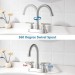 Brushed Nickel Bathroom Kitchen Sink Faucet 3Hole 4in Centerset Vanity Mixer - view 6