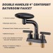 Black 4 Modes Bathroom Sink Faucet 3Hole 4in Centerset Vanity Mixer With Drain - view 7