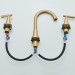 Brushed Gold Widespread Bathroom Faucet 3Hole Sink Vanity Mixer Taps With Drain - view 14