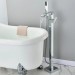 Chrome Freestanding Tub Faucet With Handheld Shower Floor Mount Bathtub Faucet - view 3
