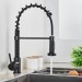 Matte Black Pull Down Kitchen Faucet With Sprayer Single Handle Sink Mixer Taps - view 4