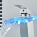 LED Waterfall Bathroom Faucet Single Handle Brushed Nickel Vanity Sink Faucet - view 6