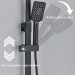 Black Rain Shower System 4 Function Shower Mixer Fixtures Shower Head Combo Kit - view 11