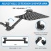 Black 12 In Rain Square Shower Head With Handheld Spray High Pressure Adjustable - view 10