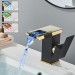 Black Gold Bathroom Sink Faucet Single Handle LED Waterfall Basin Vanity Mixer - view 3