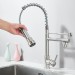 Commercial LED Kitchen Faucet Pull Down Sprayer Single Handle Stainless Steel - view 5