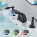 LED Waterfall Bathroom Sink Faucet 3Hole Vanity Mixer 2 Handle Widespread Faucet - view 14