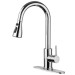 Chrome Kitchen Sink Faucet Pull Down Sprayer Single Handle Swivel Mixer Faucet - view 2