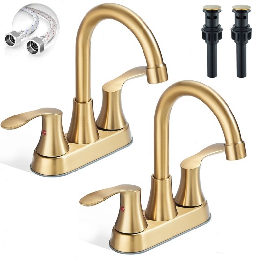 2‑Pack 4 Inch Centerset Bathroom Sink Faucet 2‑Handle Lavatory Vanity Faucet