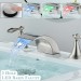 LED Waterfall Bathroom Faucet 3 Holes Sink Vanity Faucet 2-Handle With Drain - view 4