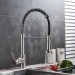 Kitchen Sink Faucet Stainless Steel Swivel Single Handle Pull Down Sprayer Mixer - view 3