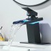 Matte Black LED Bathroom Sink Faucet 1 Hole Single Handle Basin Vanity Faucet - view 10