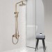 Antique Brass Outdoor Shower Faucet System Exposed 8"Rainfall Shower Fixture Set - view 2