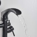 Black Freestanding Tub Faucet Set Waterfall Tub Filler W/Hand Shower Floor Mount - view 5