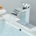 Chrome Waterfall Bathroom Vanity Faucet Single Handle 1Hole Basin Sink Mixer Tap - view 4