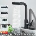 Matte Black Kitchen Sink Faucet Pull Down Sprayer Single Handle Swivel Mixer Tap - view 2