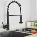 Matte Black Pull Down Kitchen Faucet With Sprayer Single Handle Sink Mixer Taps - view 5
