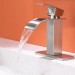 Bathroom Sink Faucet Brushed Nickel Single Handle Waterfall Vanity Basin Mixer - view 2