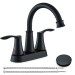 Matte Black Bathroom Sink Faucet 2 Handle 4 Inch Centerset Vanity Mixer Faucet - view 2