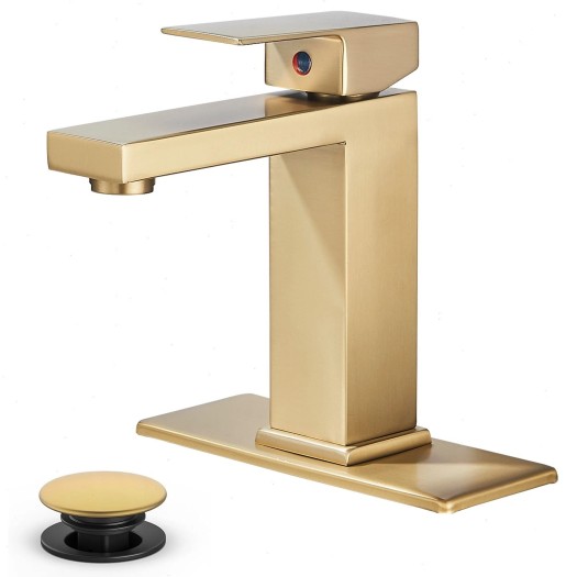 Brushed Gold Bathroom Faucets 1 Or 3 Holes Single Handle Sink Vanity Mixer Drain