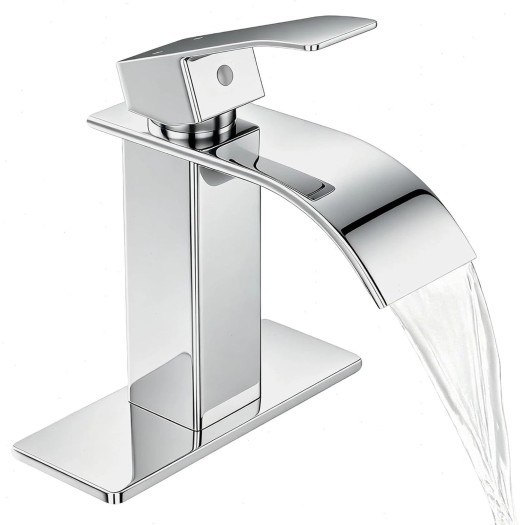 Chrome Waterfall Bathroom Vanity Faucet Single Handle 1Hole Basin Sink Mixer Tap
