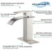 Brushed Nickel Bathroom Faucet Waterfall 1Hole Vanity Sink Mixer Taps With Drain - view 8
