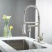 Kitchen Sink Faucet Stainless Steel Single Handle Pull Down Sprayer Swivel Mixer - view 5