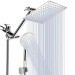 Chrome 10 Inch Rain Shower Head With Handheld Spray High Pressure Adjustable Arm - view 2