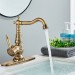 Antique Brass Bathroom Sink Faucet Single Handle Vanity Mixer Taps With Drain - view 4