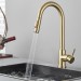 Brushed Gold Kitchen Faucet Sink Mixer Faucet Pull Down Sprayer Single Handle - view 3