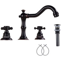 Oil Rubbed Bronze Widespread Bathroom Sink Faucet 3 Hole 2Handle Waterfall Mixer