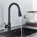 Kitchen Sink Faucet Black Pull Down/Out Sprayer Swivel Single Handle Mixer Taps - view 3
