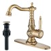Brass Bathroom Faucet Single Handle Sink Vanity Mixer Taps With Cover And Drain - view 2