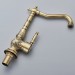 Antique Brass Kitchen Sink Faucet 1 Hole Single Handle 360° Swivel Mixer Taps - view 12