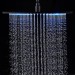 Black 16 Inch Rain Shower Head LED Light Rainfall Head Square Stainless Steel - view 3