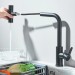 Matte Black Kitchen Sink Faucet Pull Down Sprayer Single Handle Swivel Mixer Tap - view 4